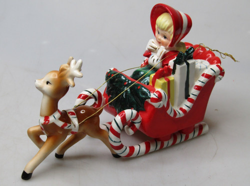 Vtg ceramic lefton candy - vtg, cane